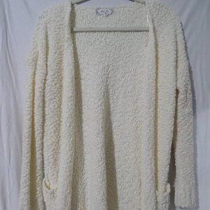 Pink Rose | Fuzzy Cream Sweater | M